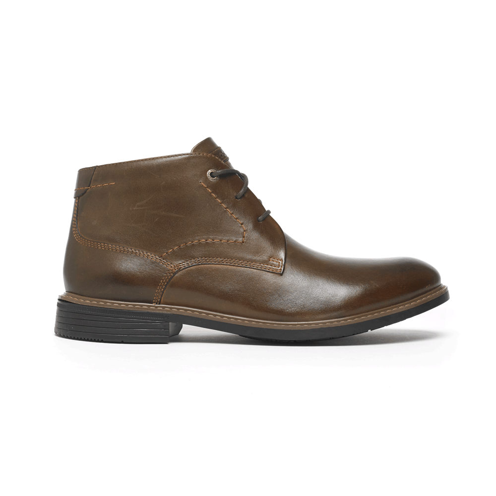 Botas Rockport Hombre Mexico - Classic Break Chukka Marrom Oscuro - QHUFP9642